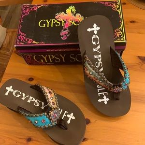 Gypsy Soule thong wedge sandals